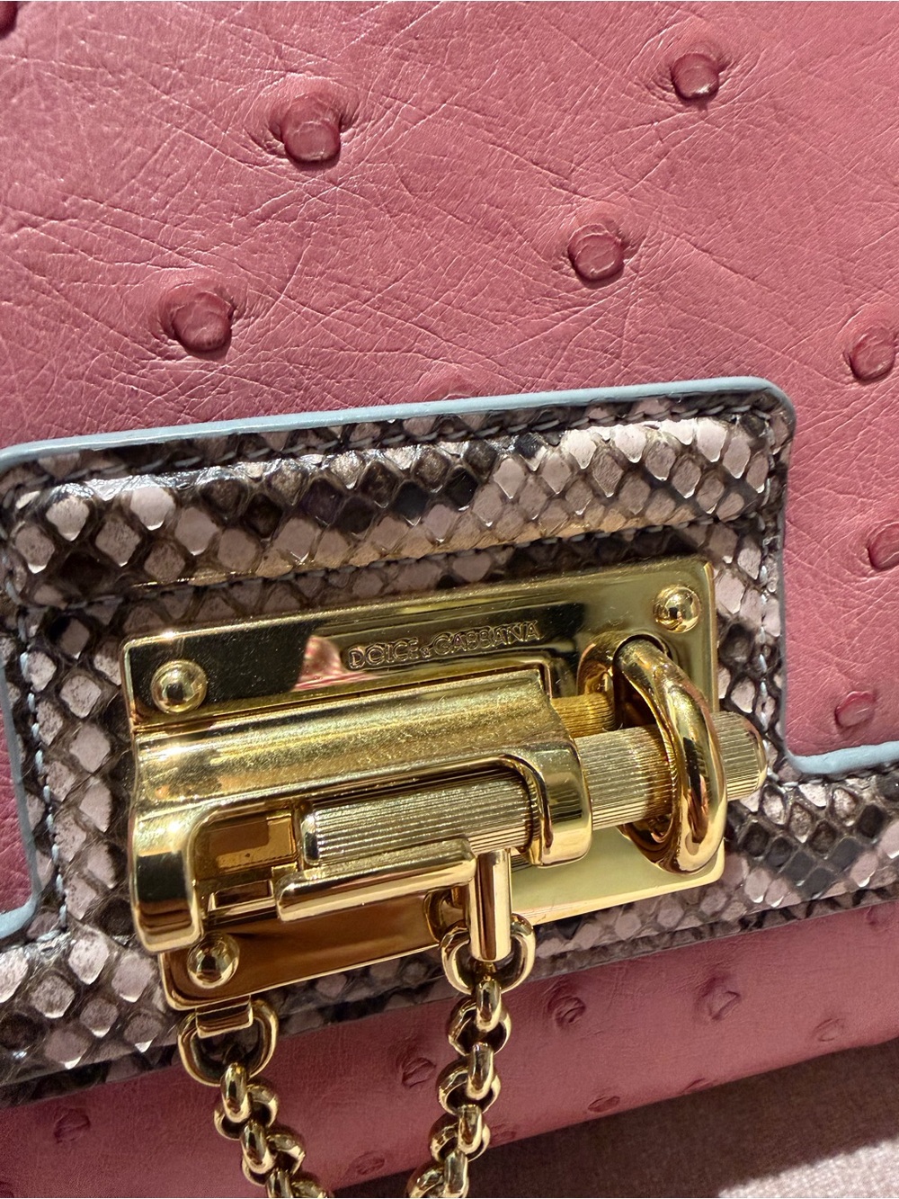 D&G Pink Ostrich and Python skin only 25 in the world limited edition like new✨ - Picture 10 of 14